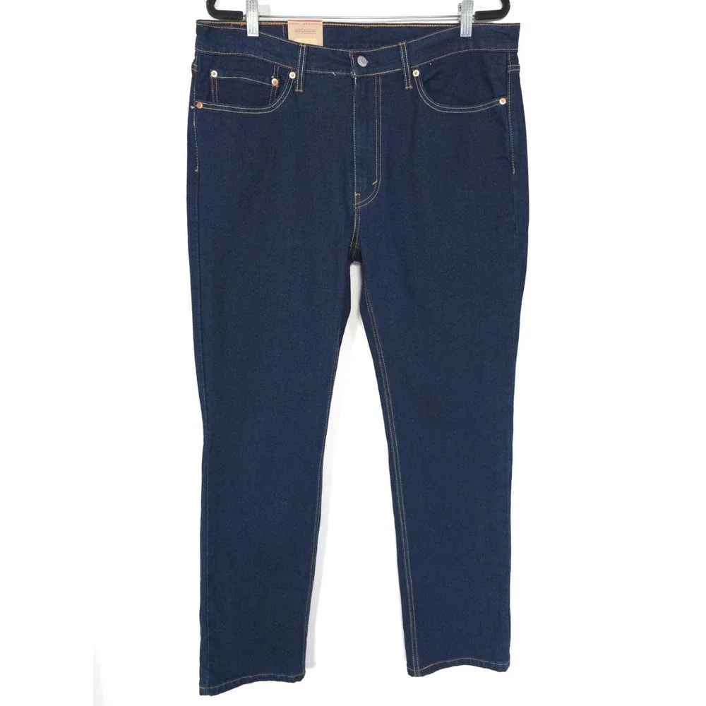 LEVIS 514 Mens New Jeans Straight 36X31 Dark Wash Stretch 00514-3181